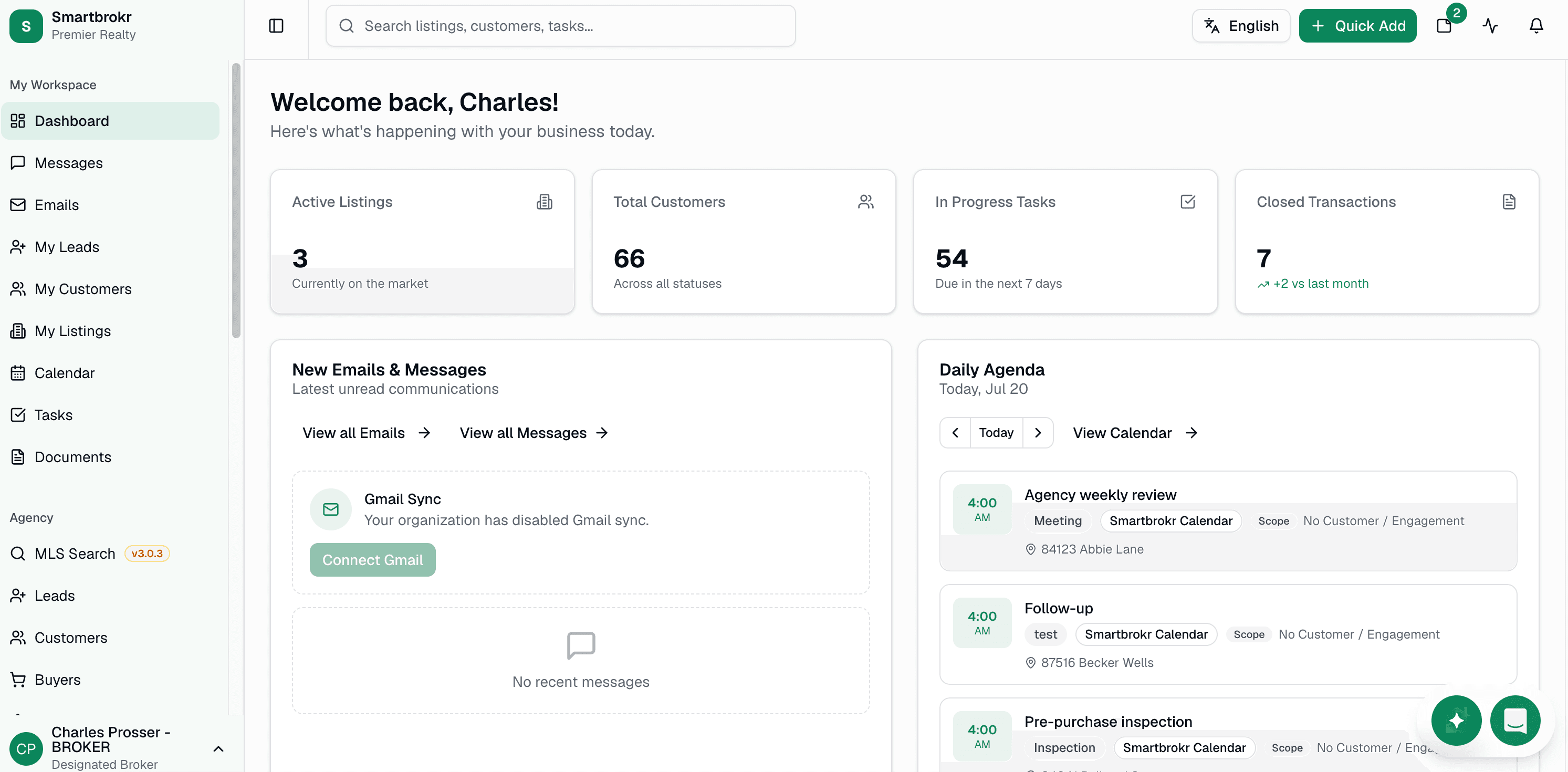 Smartbrokr Dashboard Preview